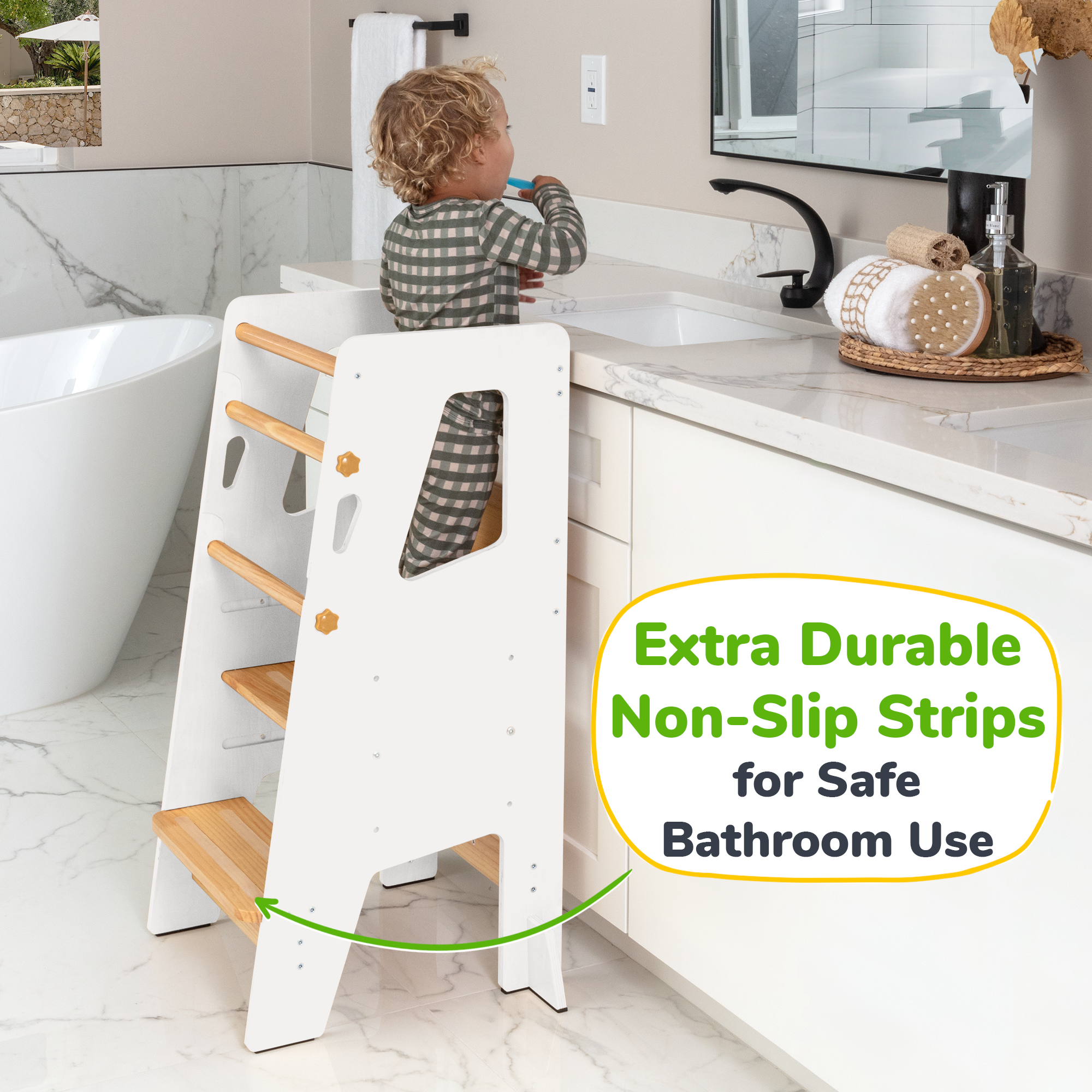 Adjustable Toddler Kitchen Helper Tower – Safety Learning Step Stool for Kids