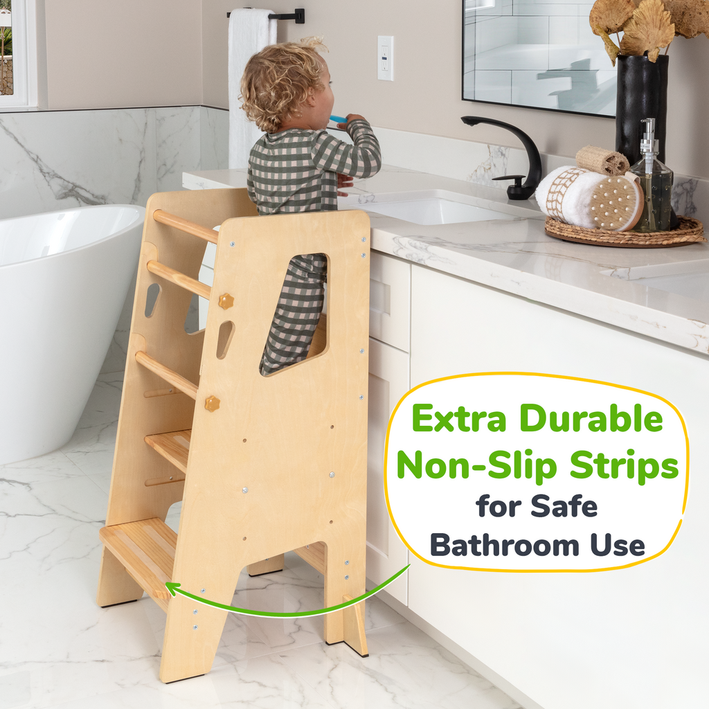 Adjustable Toddler Kitchen Helper Tower – Safety Learning Step Stool for Kids