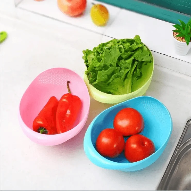 2-Pack Nordic Rice & Vegetable Washing Strainer – Food Grade Drain Basket