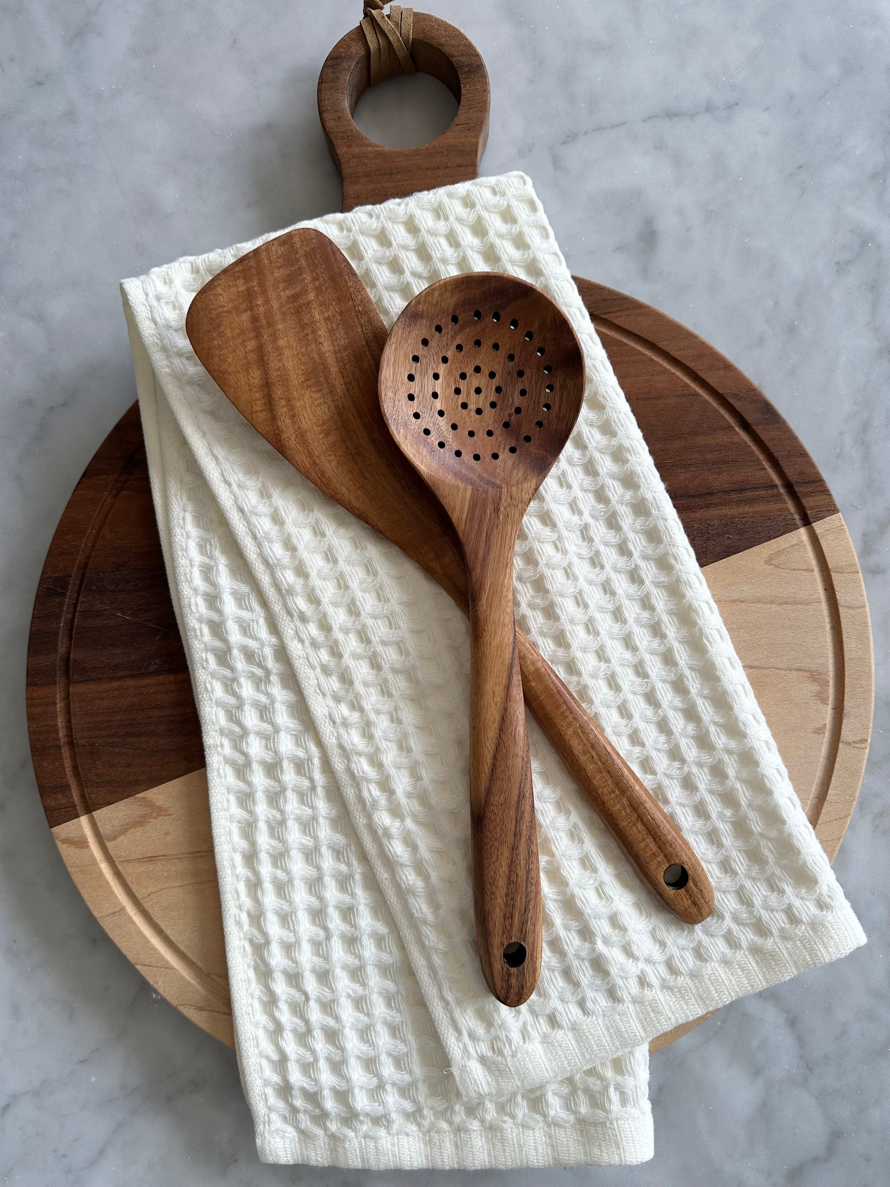 Nosara 4-Piece Teak Wood Kitchen Utensil Set – Natural Handcrafted Cooking Tools