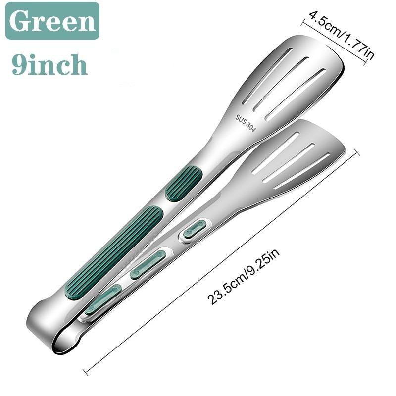 Stainless Steel Kitchen Tongs with Silicone Tips – BBQ & Cooking Clamp