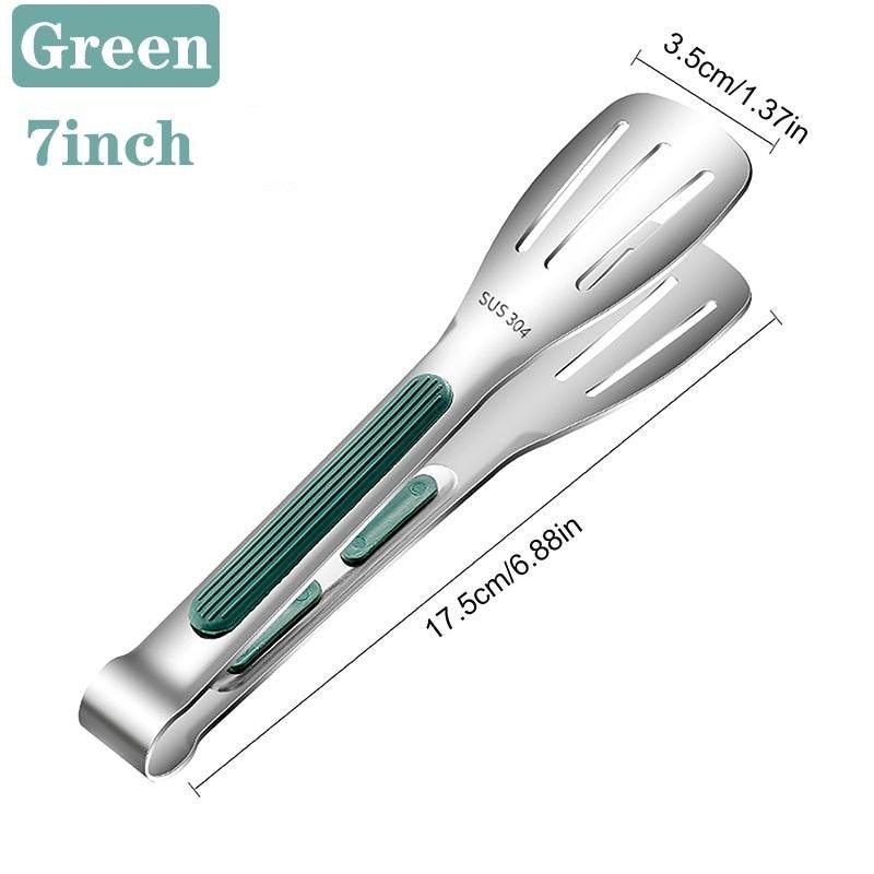Stainless Steel Kitchen Tongs with Silicone Tips – BBQ & Cooking Clamp