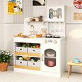 Kids Kitchen Playset with Cuttable Veggies & Cooking Accessories – White
