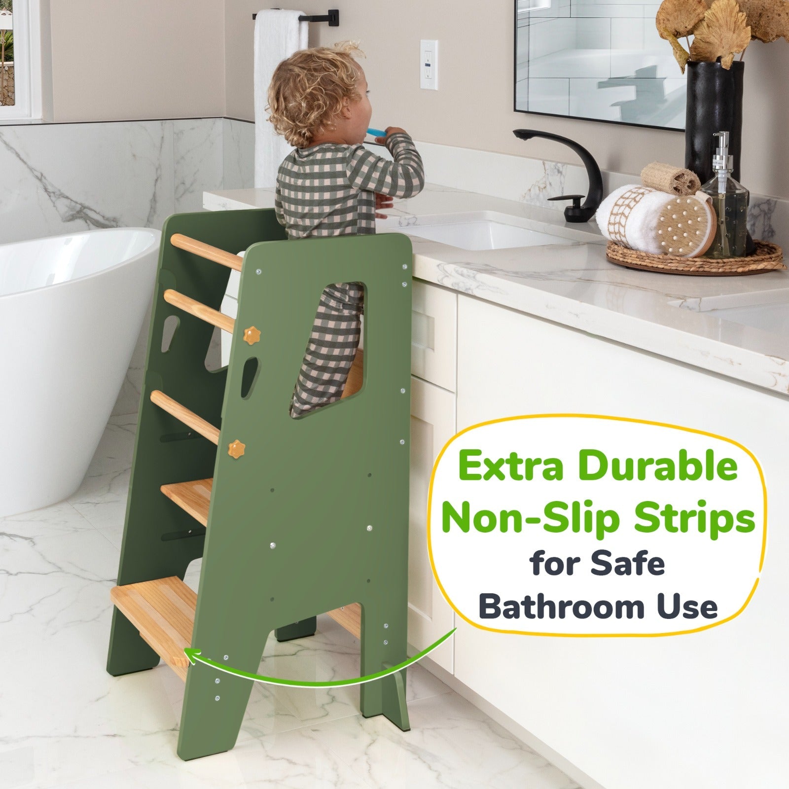 Adjustable Toddler Kitchen Helper Tower – Safety Learning Step Stool for Kids