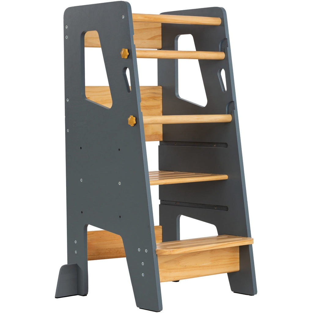 Adjustable Toddler Kitchen Helper Tower – Safety Learning Step Stool for Kids