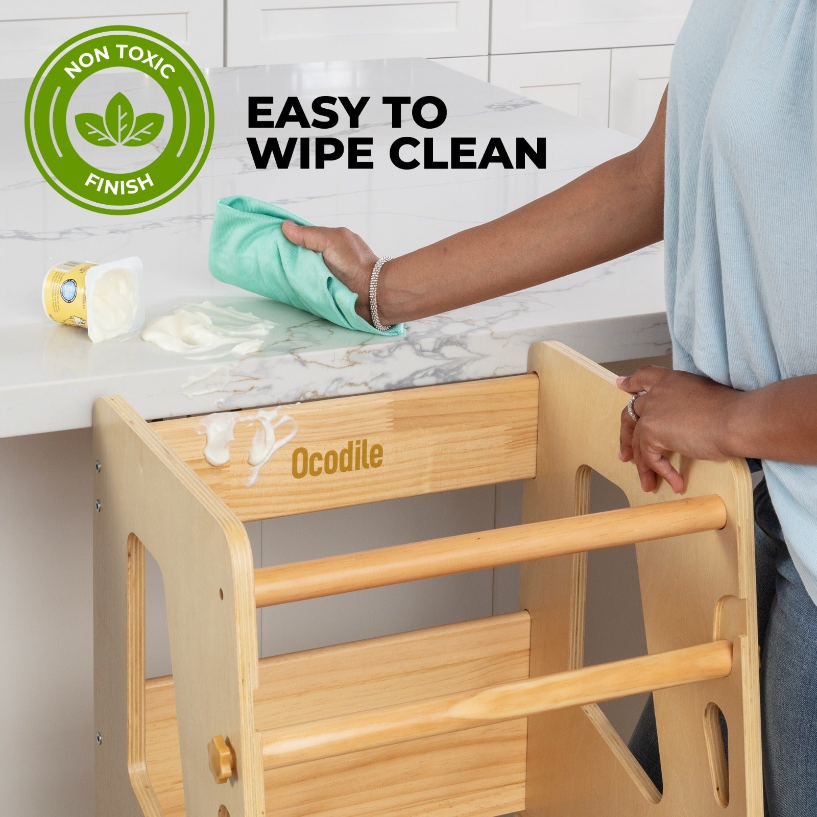 Adjustable Toddler Kitchen Helper Tower – Safety Learning Step Stool for Kids