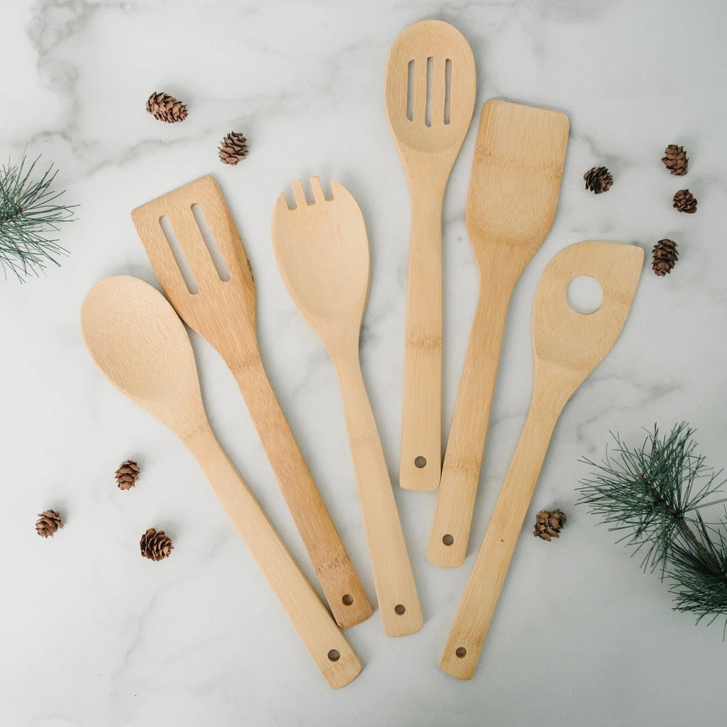 Bamboo Utensil Holder with Family Quote – Kitchen Decor & Gift Set