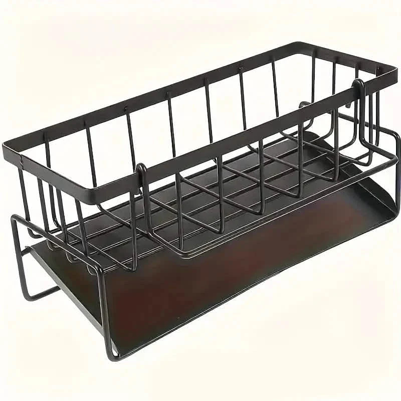 Countertop Sink Organizer with Drain Basket – Multi-Function Kitchen Storage Rack