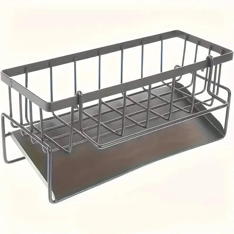 Countertop Sink Organizer with Drain Basket – Multi-Function Kitchen Storage Rack