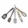5-Piece Mini Silicone & Gold Kitchen Tool Set – Neutral Modern Tones