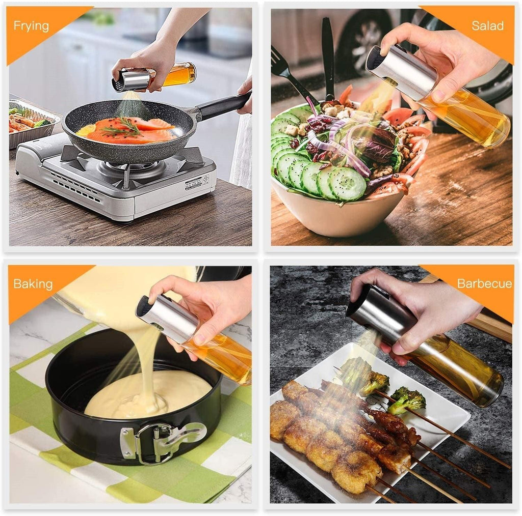 Olive Oil Spray Bottle Dispenser – Mister for Cooking, BBQ, Salad & Baking