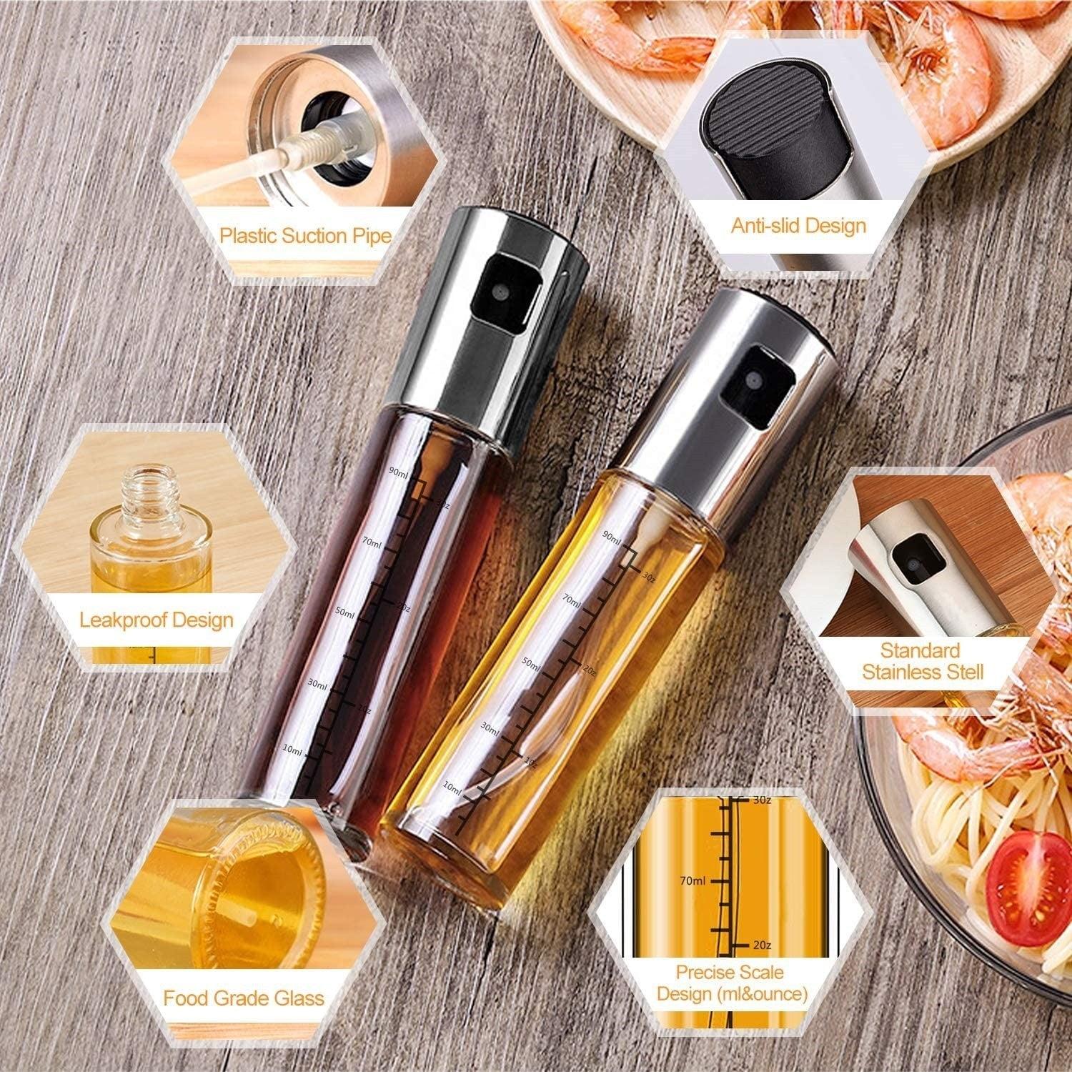 Olive Oil Spray Bottle Dispenser – Mister for Cooking, BBQ, Salad & Baking