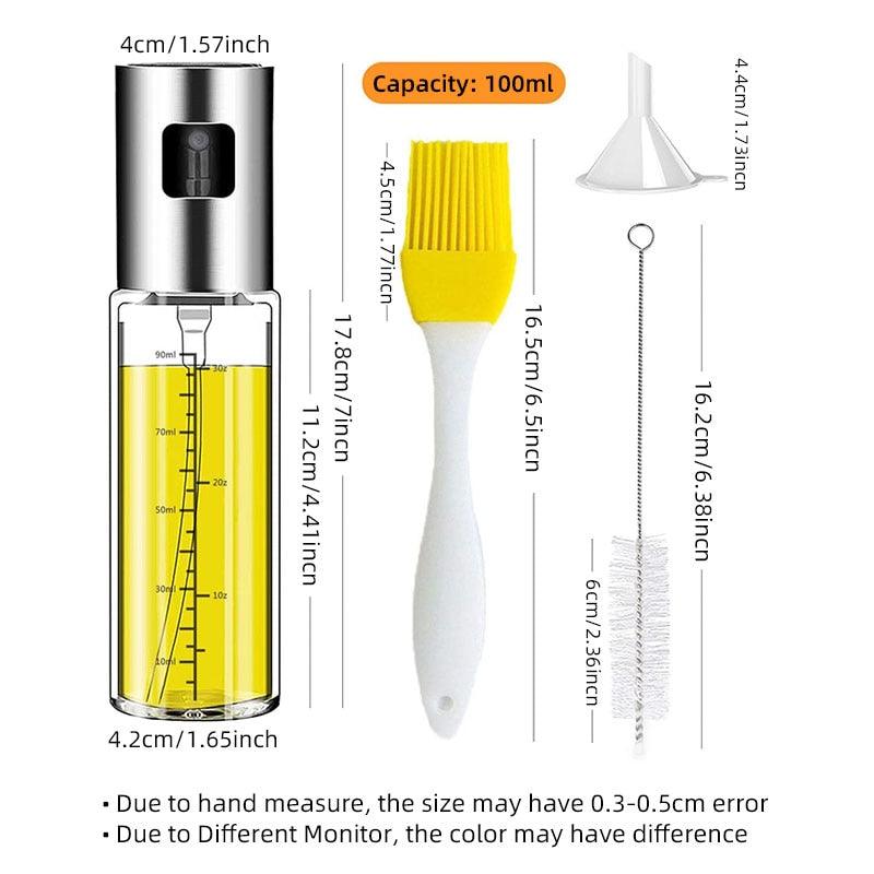 Olive Oil Spray Bottle Dispenser – Mister for Cooking, BBQ, Salad & Baking